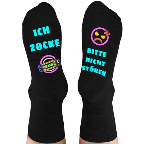 Dealswin Lustige Gaming Socken Gamer Geschenk Mit Spruch Bitte Nicht Stören Ich...