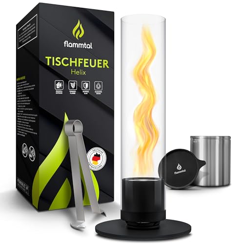 Flammtal Tischkamin mit Flammenwirbel - Tischfeuer für Indoor & Outdoor -...