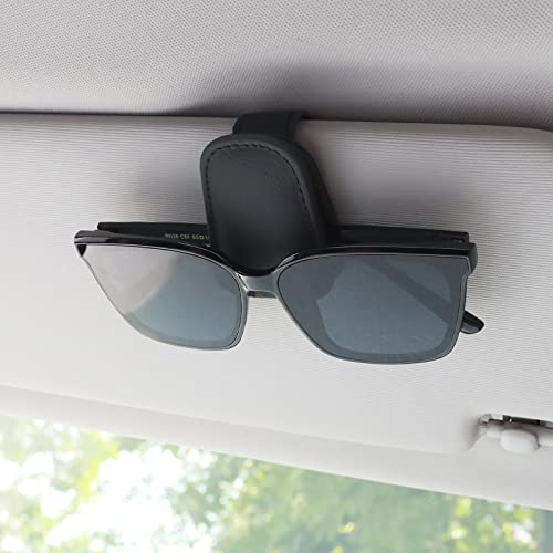TIESOME Sonnenbrillenhalter für Auto Sonnenblende magnetischer Leder...
