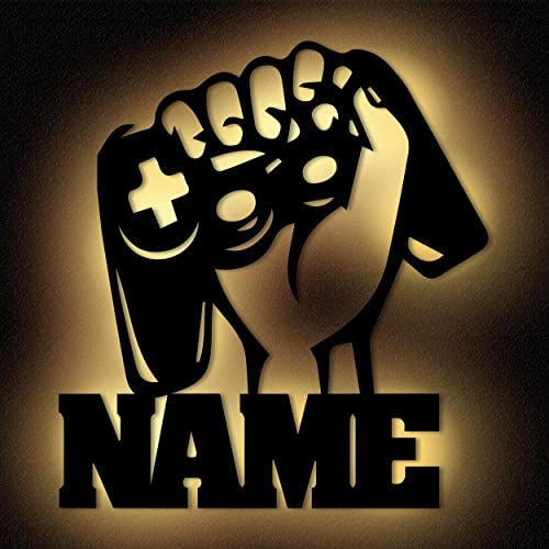 Namofactur Gamer Geschenke personalisiert I Zimmer Beleuchtung Wand Lampe in...