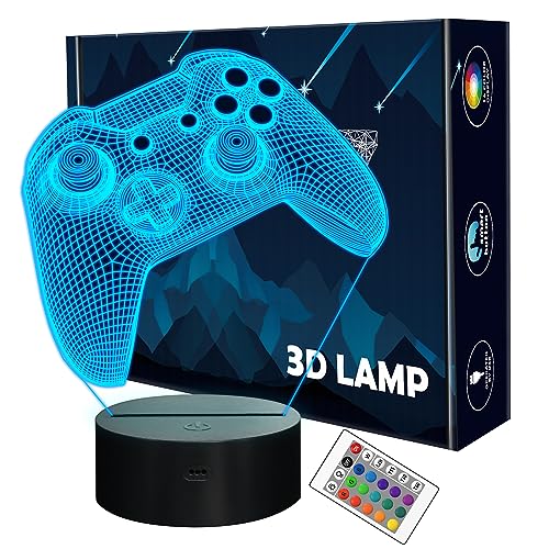 Lightzz 3D-Gamepad Nachtlicht, Spielekonsole Illusionslampe mit Fernbedienung +...