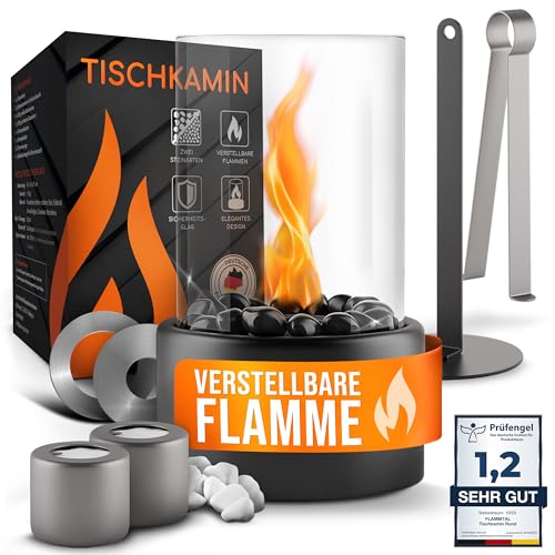 flammtal - Tischkamin [4h Brenndauer] - Tischfeuer für Indoor & Outdoor - Mit...