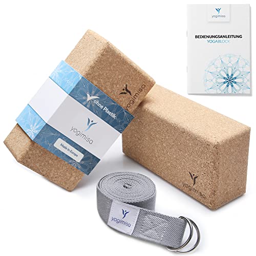 yogimisa Yoga Block 2er Set inkl. Anleitung + Übungsbeispielen - Yogablock aus...