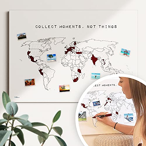 Weltkarte Reiserinnerung: 'collect moments' - Reiseweltkarte zum ausmalen,...