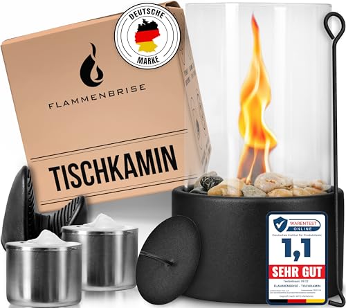 Flammenbrise® Tischkamin | Tischfeuer für Indoor und Outdoor | Ethanol Kamin...