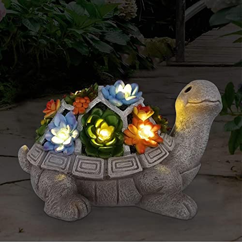 Yeomoo Solar Gartenfiguren Schildkröte Gartendeko für Draußen, mit...